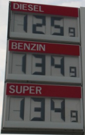 Benzinpreis am 22. Sep. 2008: 1,34 EUR