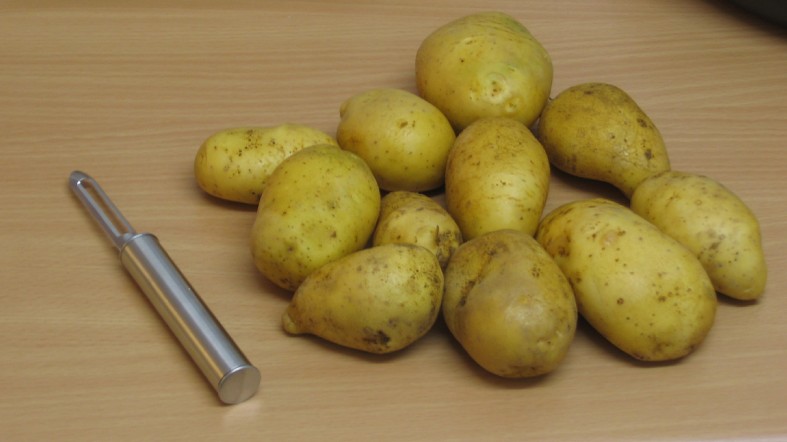 Kartoffeln vor dem Schaelen, mit KartoffelschÃ¤ler