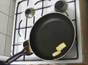 Fett in der Pfanne noch nicht zerlaufen